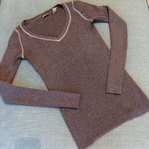 Vintage Y2K MODA INTERNATIONAL Cotton Blend Sweater V Neck Long Sleeve Navy Blue